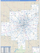 Indianapolis-Carmel-Anderson Metro Area Wall Map Basic Style